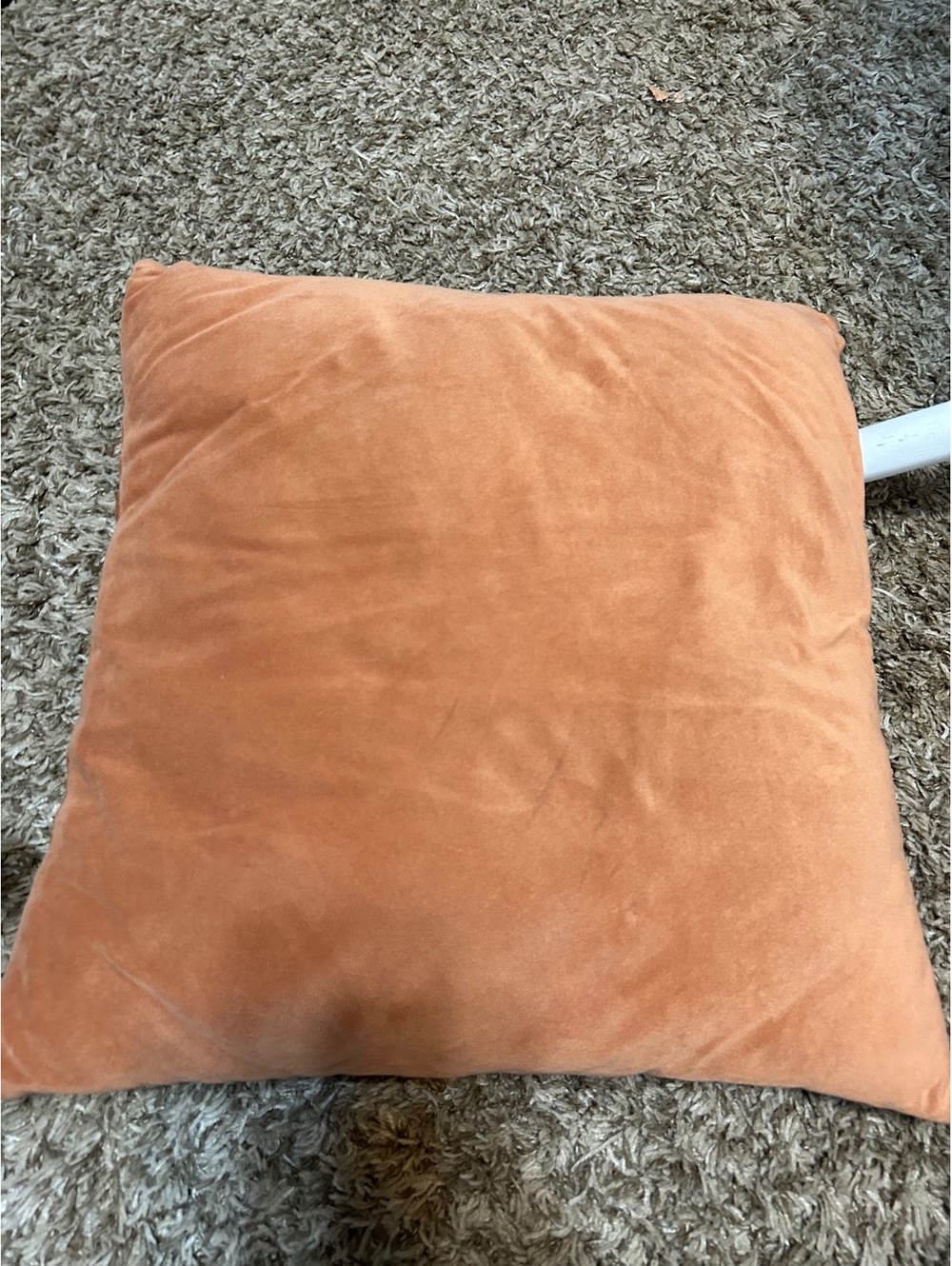 Reversible Orange and Rust Square Throw Pillow